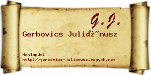 Gerbovics Juliánusz névjegykártya